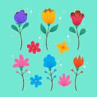 Free vector illustrated spring flower collection