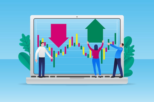 Vettore gratuito dati di borsa illustrati