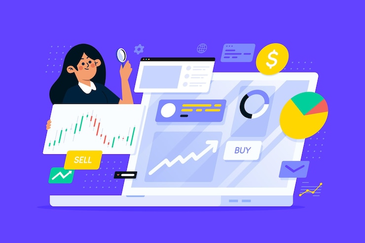Free Vector illustrated stock market analysis concept