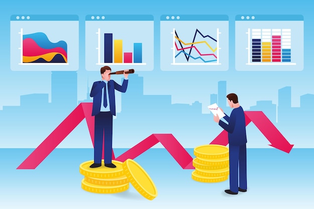 Illustrated stock market analysis