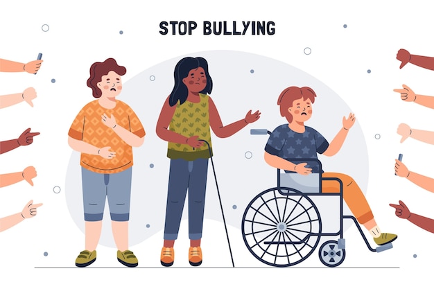Free vector illustrated stop bullying concept