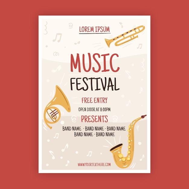 Free vector illustrated style music poster