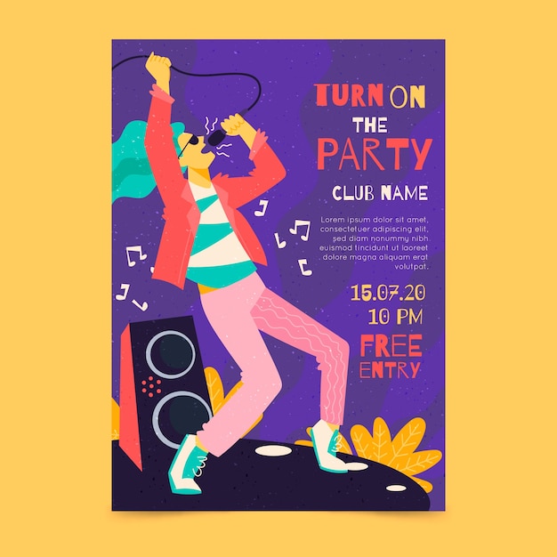 Illustrated template for music poster
