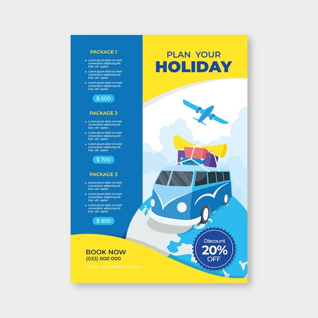 Travelling Sales Flyer Template – Free Vector Download