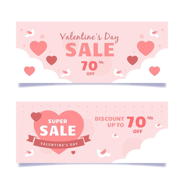 Illustrated valentine's day sales banners