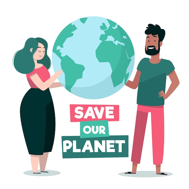 Save the Planetスタイルのイラスト