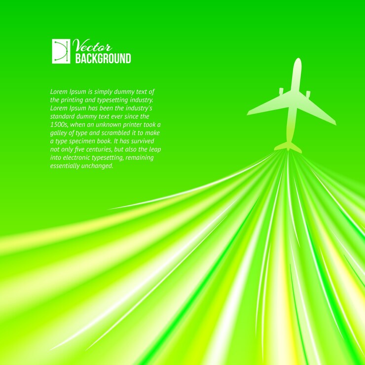 मुफ़्त वेक्टर illustration of airplane around the green.