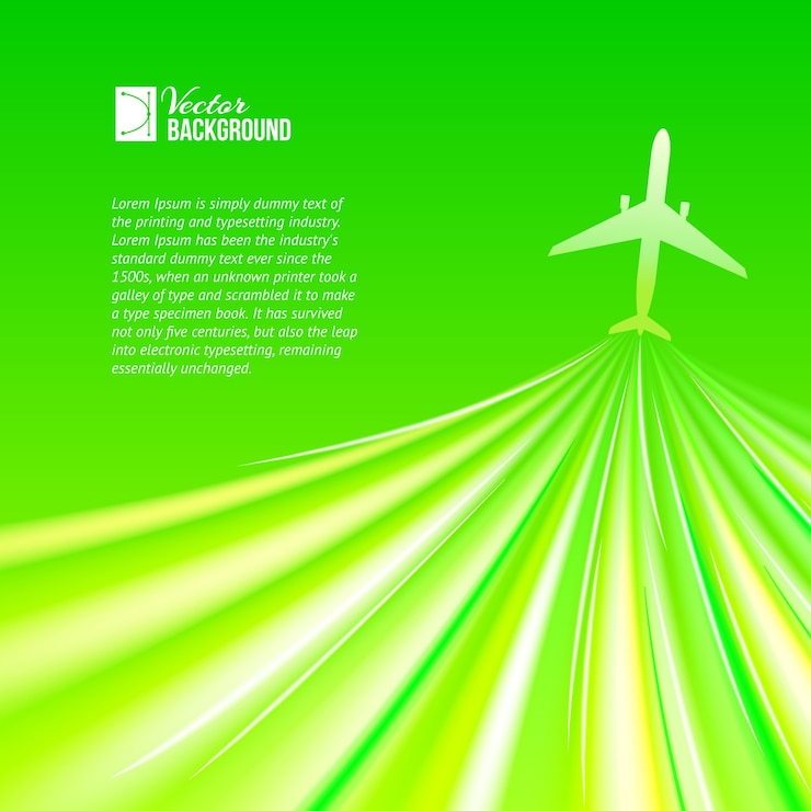 Free Vector illustration of airplane around the green.