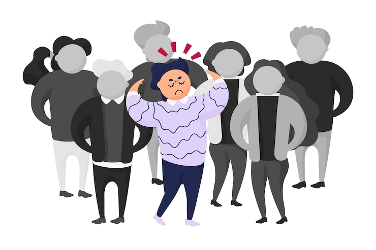 무료 Vector 군중에서 화난 사람의 그림