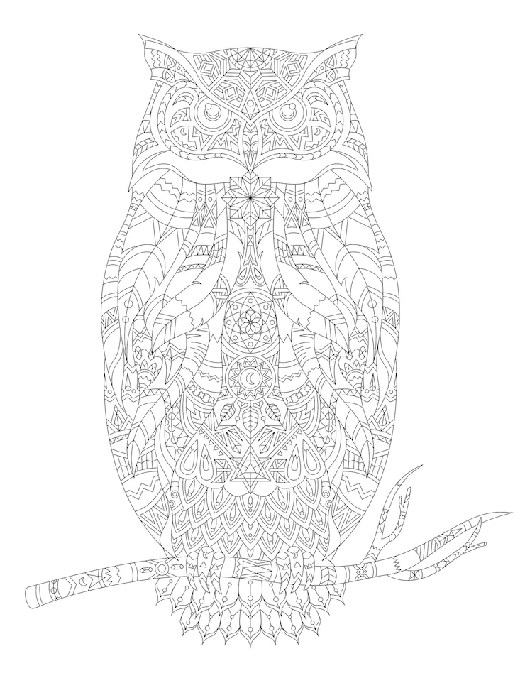 無料Vector 動物の大人の着色ページのイラスト
