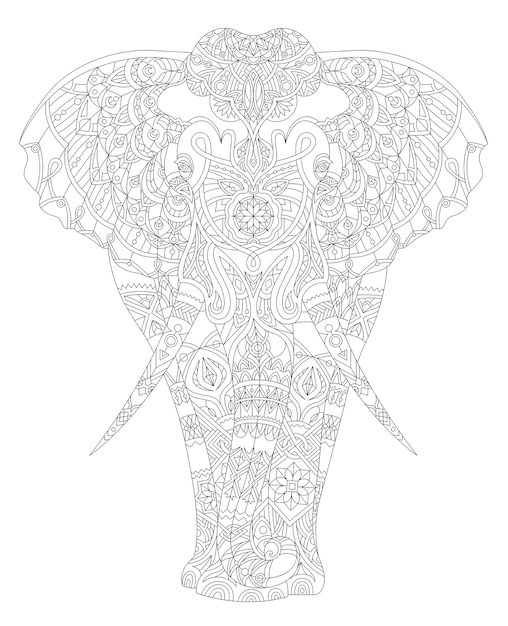 Illustration of animal adult coloring page