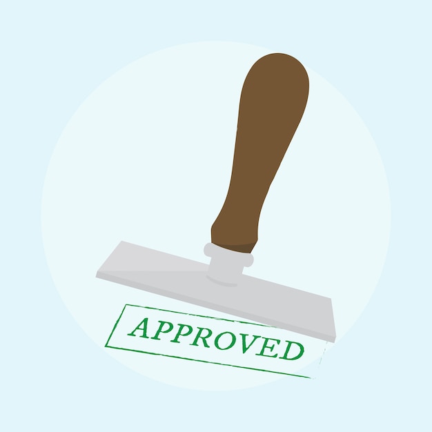 Free vector illustration of approved stamp