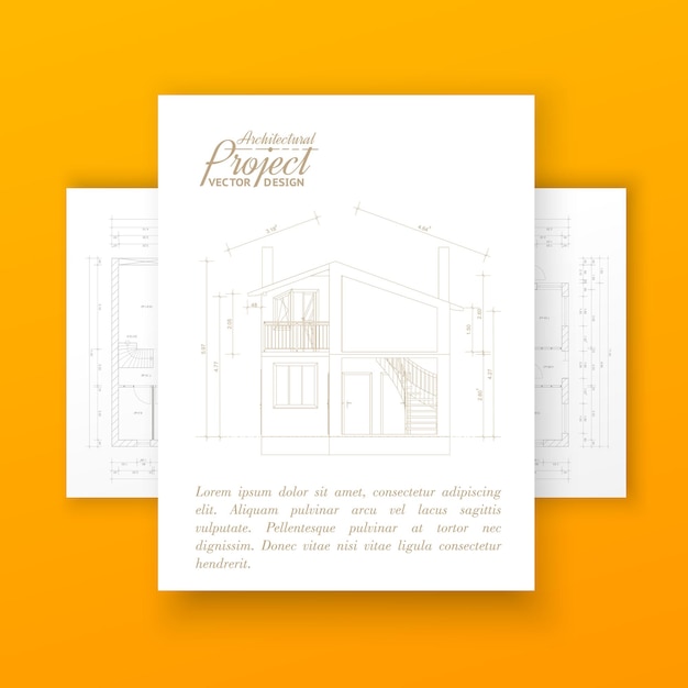 Free vector illustration of an architectural project. construction and renovation concept.