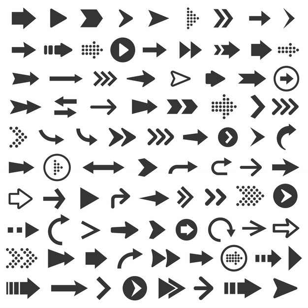 Illustration of arrow icons set Premium Vector