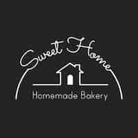 Free vector illustration of bakery house stamp banner