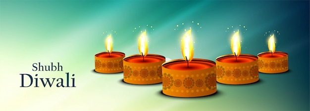 Free vector illustration of banner for happy diwali festival