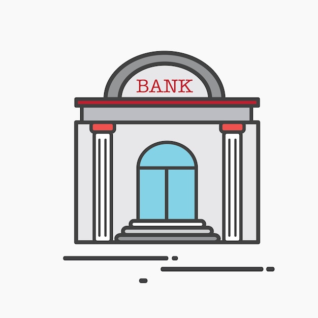 Free vector illustration of a big bank