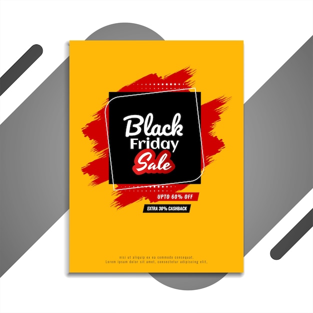 Illustration of black friday sale flyer yellow  vector