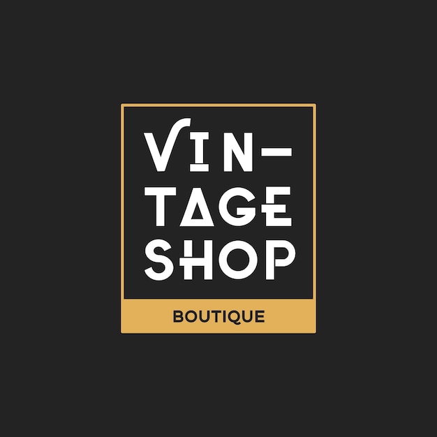 Free vector illustration of boutique shop logo stamp banner