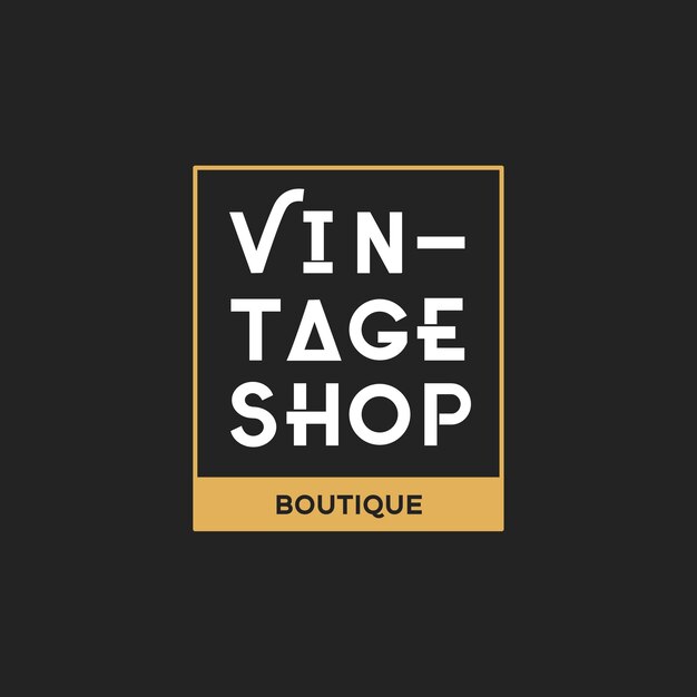 Illustration of boutique shop logo stamp banner