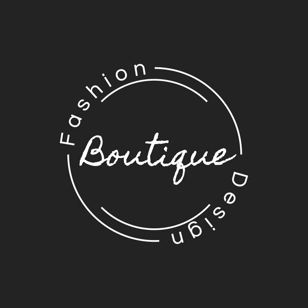 Illustration of boutique shop logo stamp banner