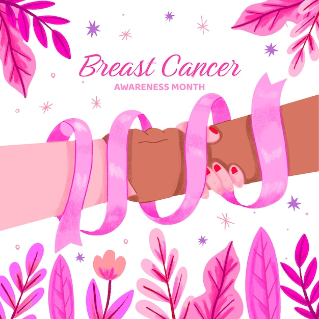 Free vector illustration for breast cancer awareness month