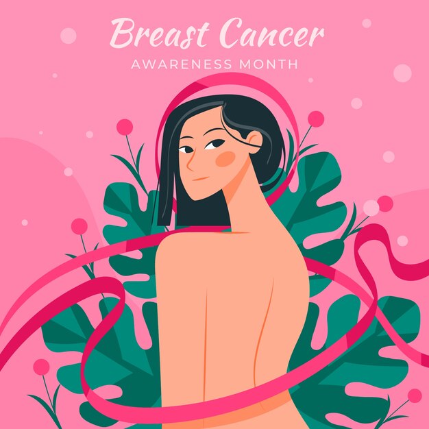 Illustration for breast cancer awareness month