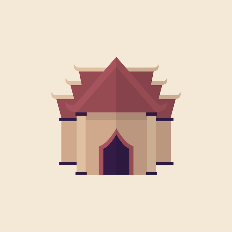 Free Vector illustration of a buddhist temple