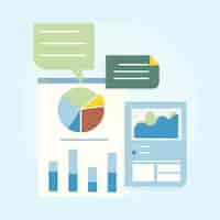 Free vector illustration of business graph analysis