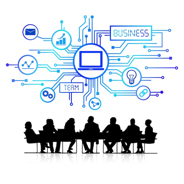 illustration of business people in the meeting