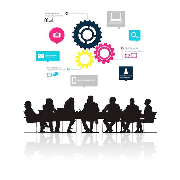 Free vector illustration of business people in the meeting