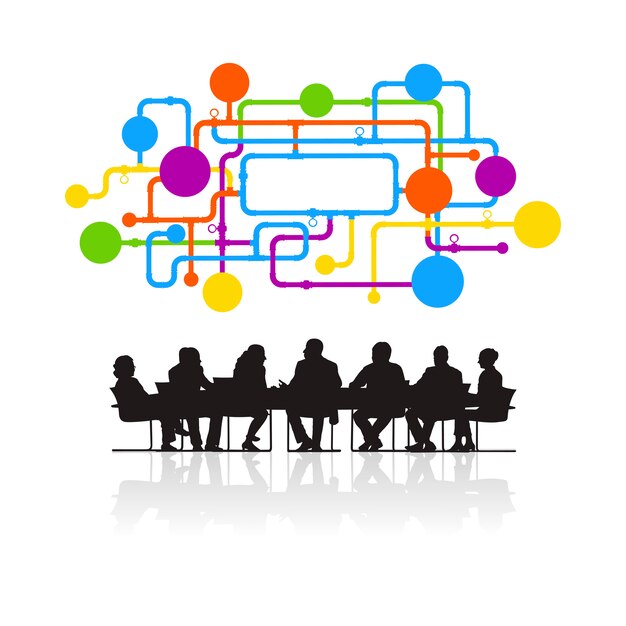 Illustration of business people in the meeting