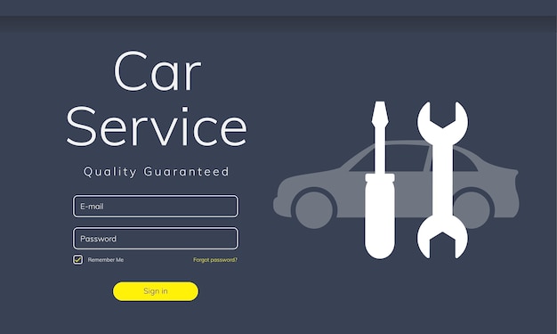 自動車サービスのウェブサイトのイラスト
