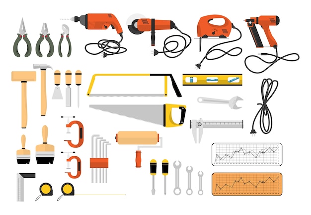 Illustrazione di strumenti del carpentiere