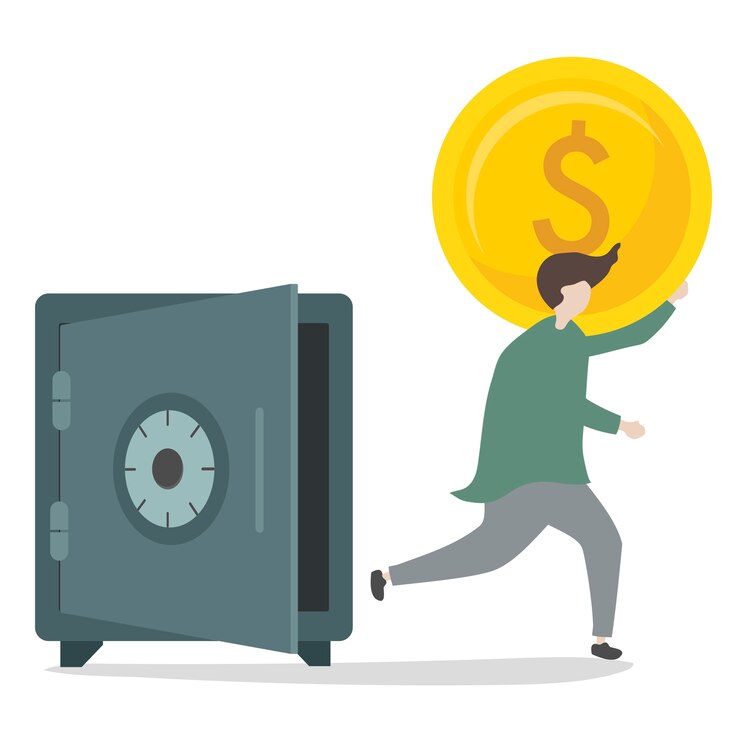 무료 Vector 돈을 인출하는 캐릭터의 일러스트