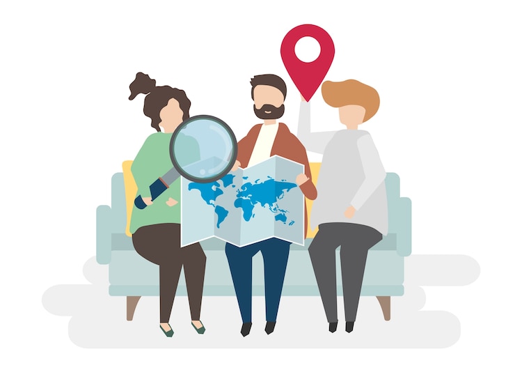Free Vector illustration of characters with traveling concept