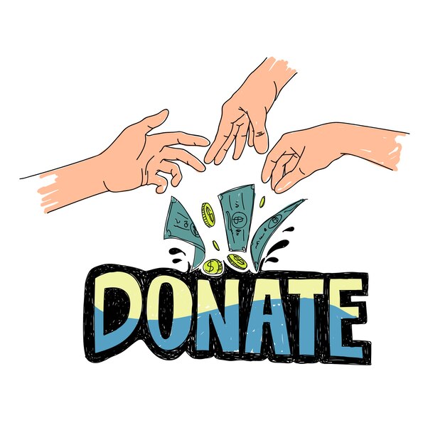 Please donate Royalty Free Vector Image - VectorStock