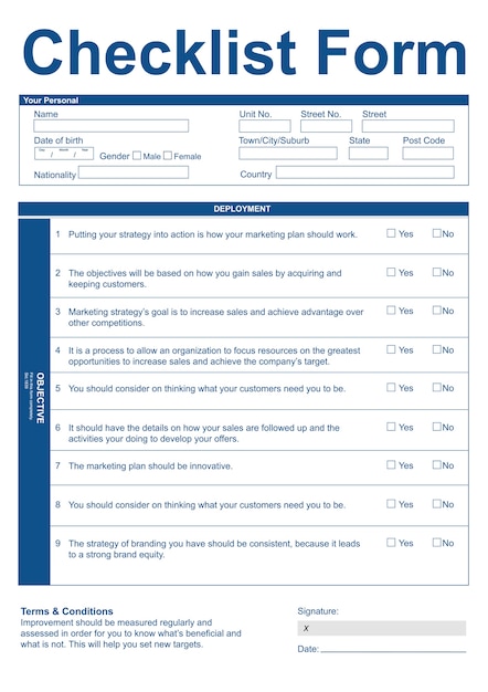 Illustration of checklist form