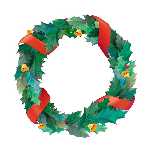 Illustration of Christmas wreath icon