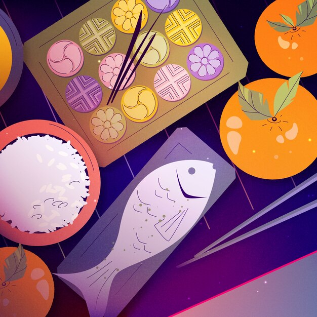 Free vector illustration for chuseok festival celebration