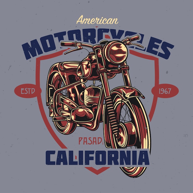 Free vector illustration of classic motorcycle