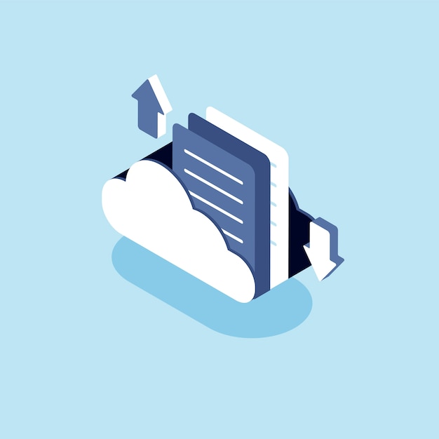 Free vector illustration of cloud with the concept of cloud storage