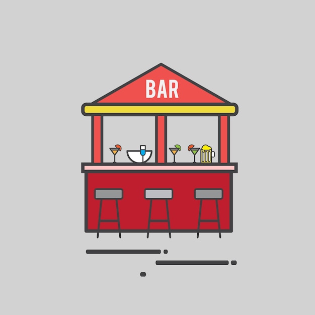 Illustrazione di un cocktail bar