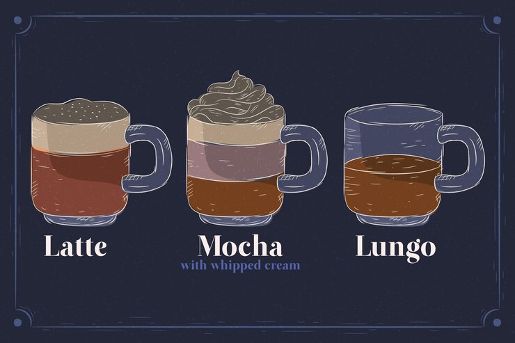 無料Vector コーヒーの種類のイラスト