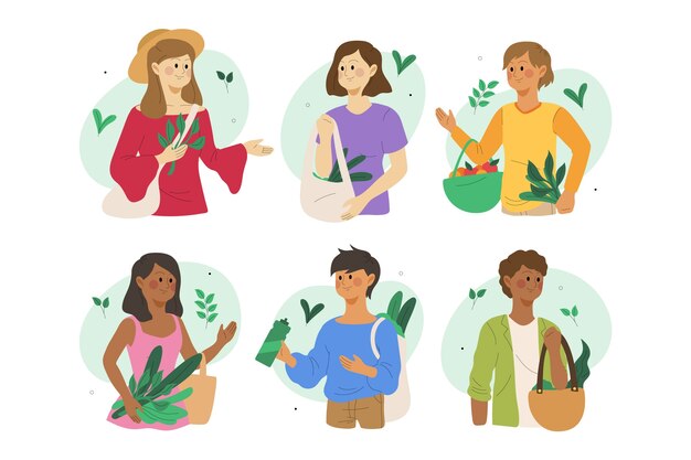 Illustration concept with green lifestyle people