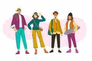 Free vector illustration concept with young people