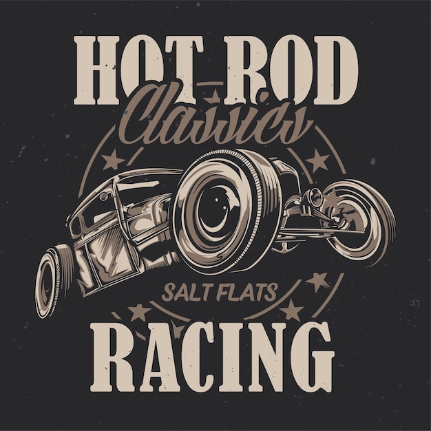 Illustration of custom hot rod