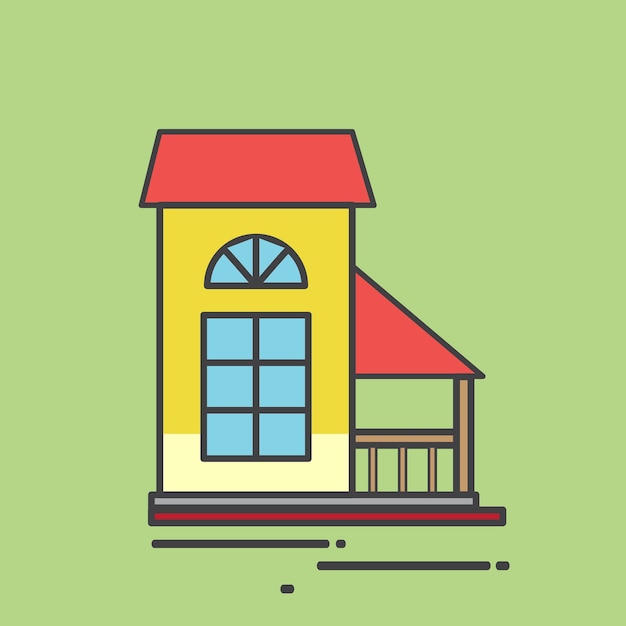 Free vector illustration of a cute house