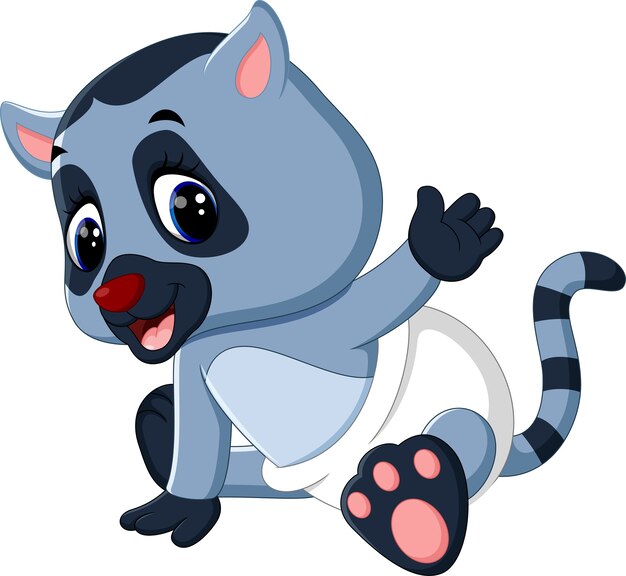 Premium Vector | Cute lemur cartoon