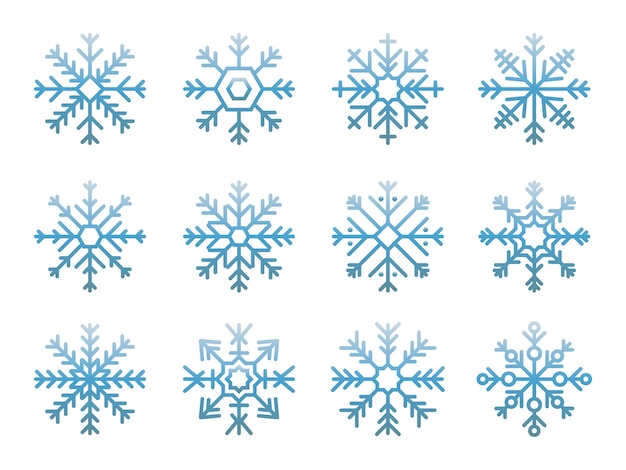 Free vector illustration of cute snowflake icons